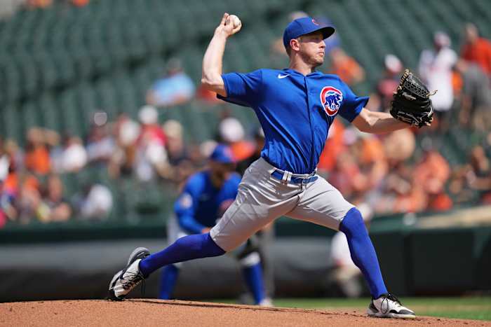 Cubs starter Adrian Simpson pitches against the Orioles on Thursday.